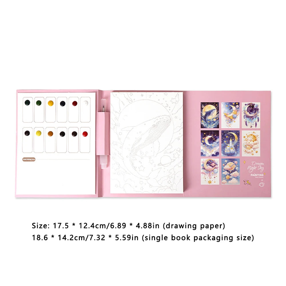 Compact Aquarelboek met Ingebouwde Verf