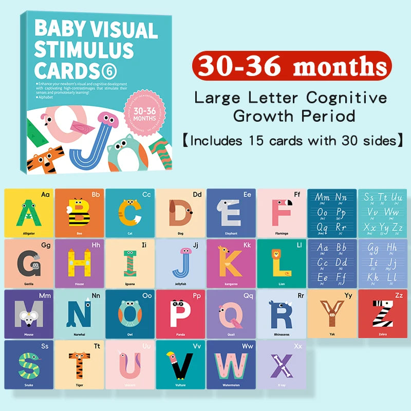 Baby Visual Stimulation Cards Montessori High Contrast Flash Card Infant Gift For Children Cognition Toy